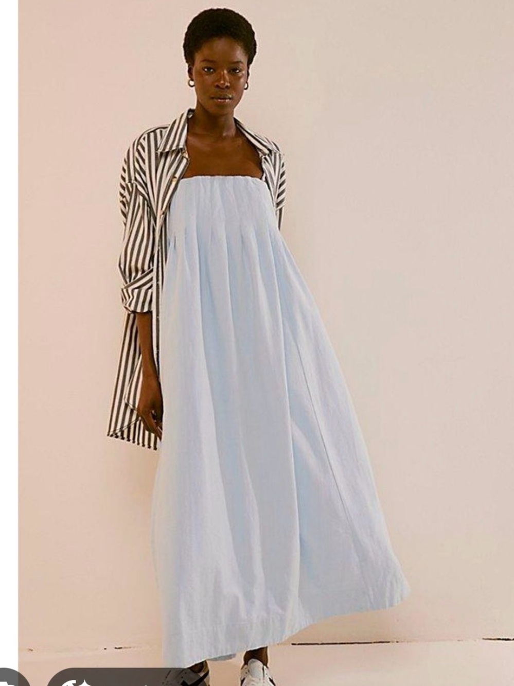 Free People Light Blue Strapless Maxi Dress